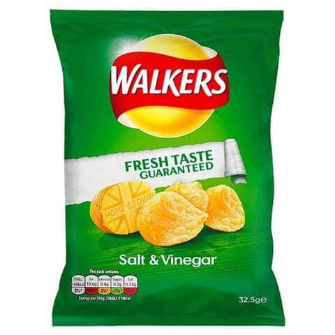 BEST BY APRIL 2026: Walkers Crisps Salt and Vinegar Flavour 32.5g