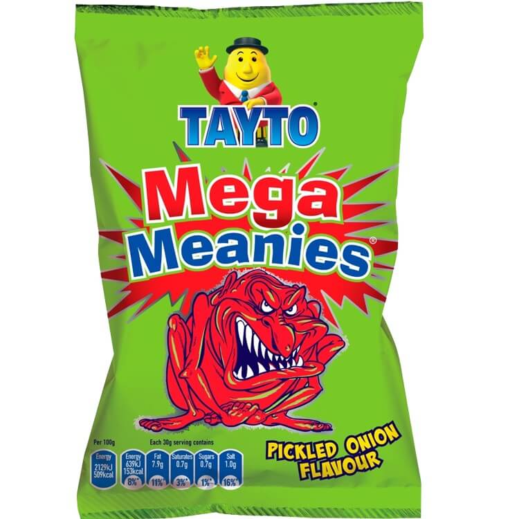 BEST BY MARCH 2026: Tayto Meanies Pickled Onion Corn Snack 35g